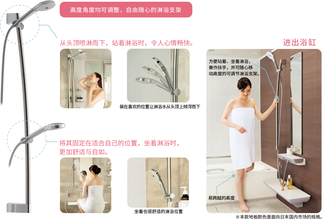 可调节淋浴支架